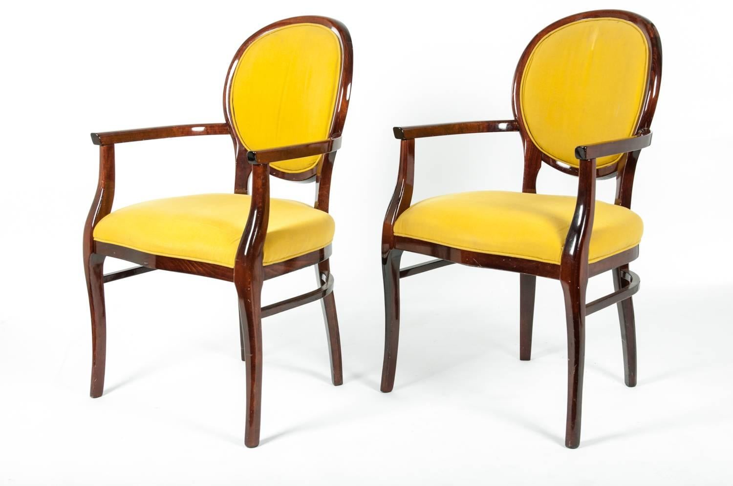 European Mid-Century Modern Art Deco, Pair of Chairs