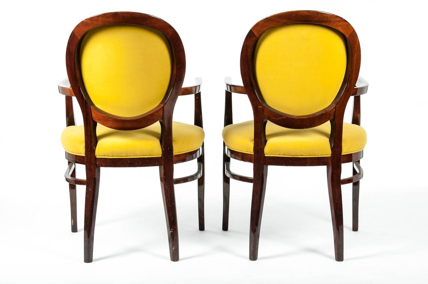 Lacquer Mid-Century Modern Art Deco, Pair of Chairs