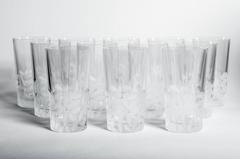 Mid-20th Century High Ball Cut Crystal Tiffany Drinks Glassware Set