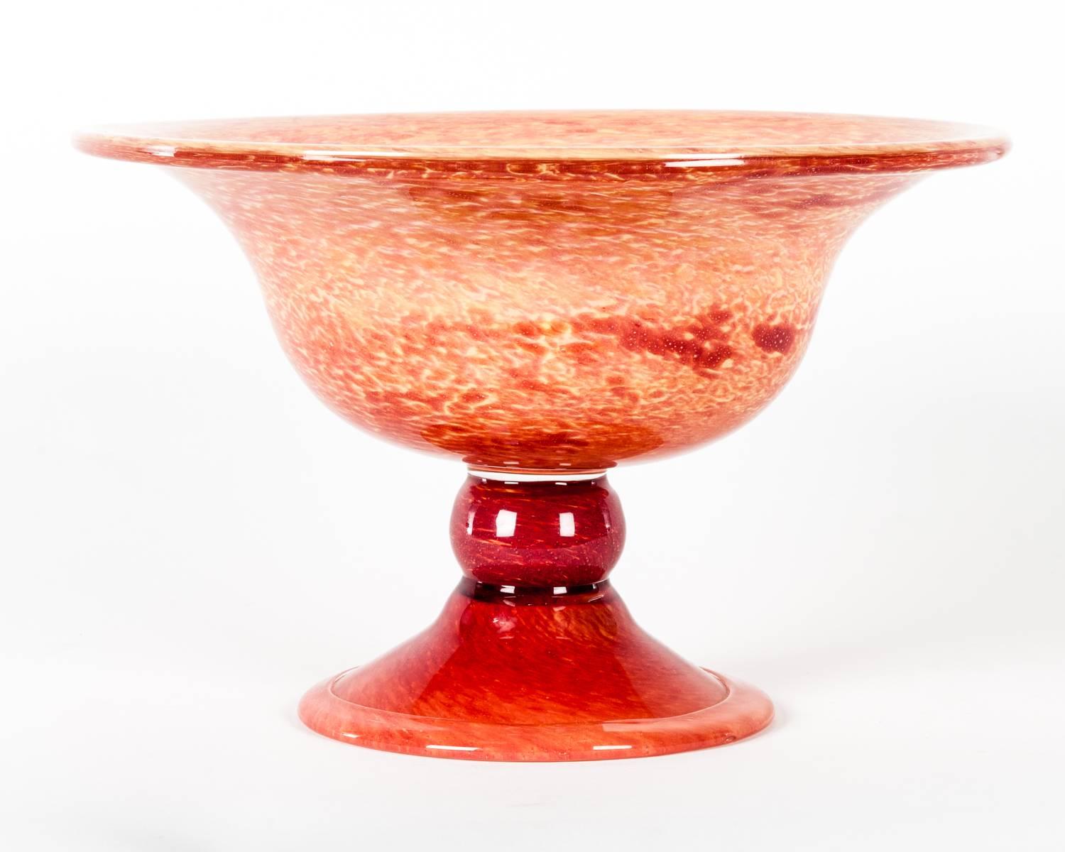 Modern Large Murano Glass Centerpiece with Stem and Foot