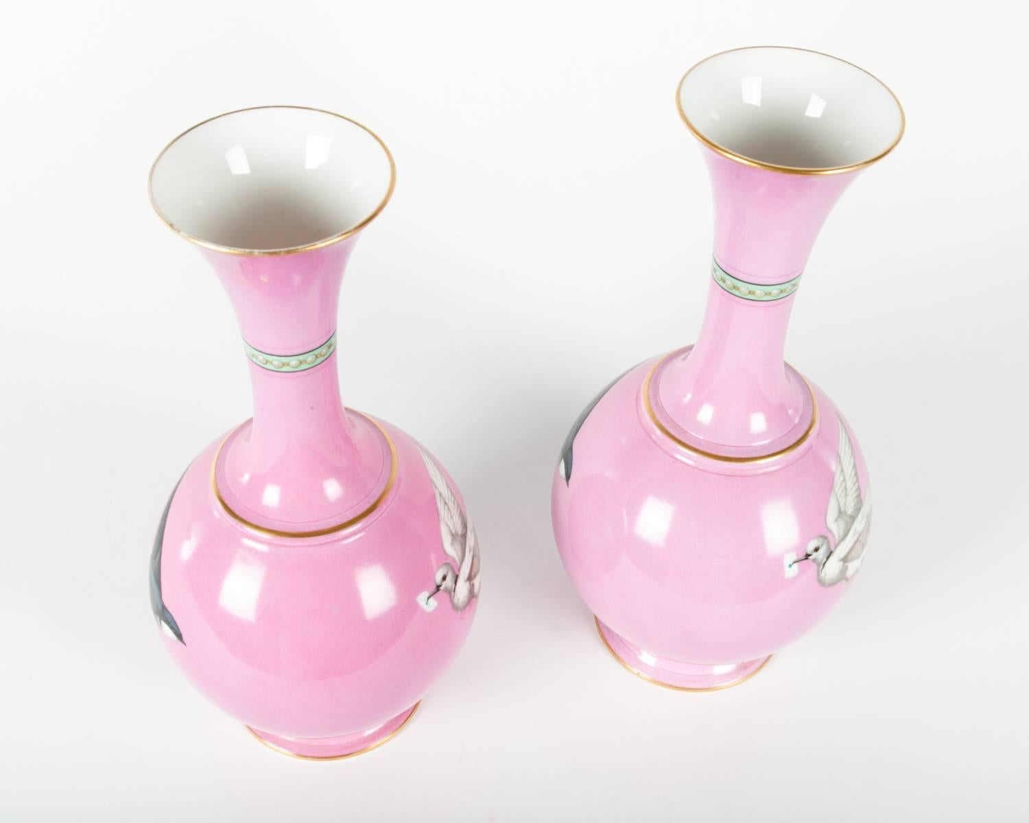 Vintage English Decorative Porcelain Pair of Vases 2