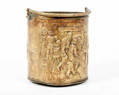 Antique English Brass Log or Ash Bucket