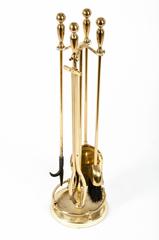 Mid-Century Solid Brass Fire Tool Set