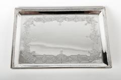 Vintage English Silver Plated Square Footed Tray