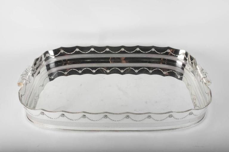 Very Large English Sheffield Plated Barware Tray or Centre Table