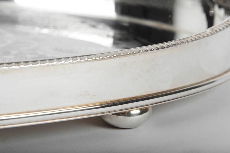 Vintage English Sheffield Silver Plated Oval Serving/Barware Tray at