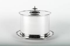 Antique English Silver Plated Footed Biscuits Box or Tea Caddy