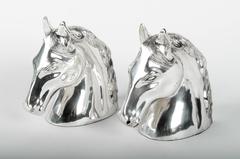 Vintage Silver Plated Horse Head Book Ends