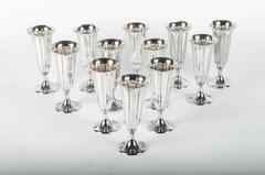 Vintage Silver Plated Champagne Flute Set, USA