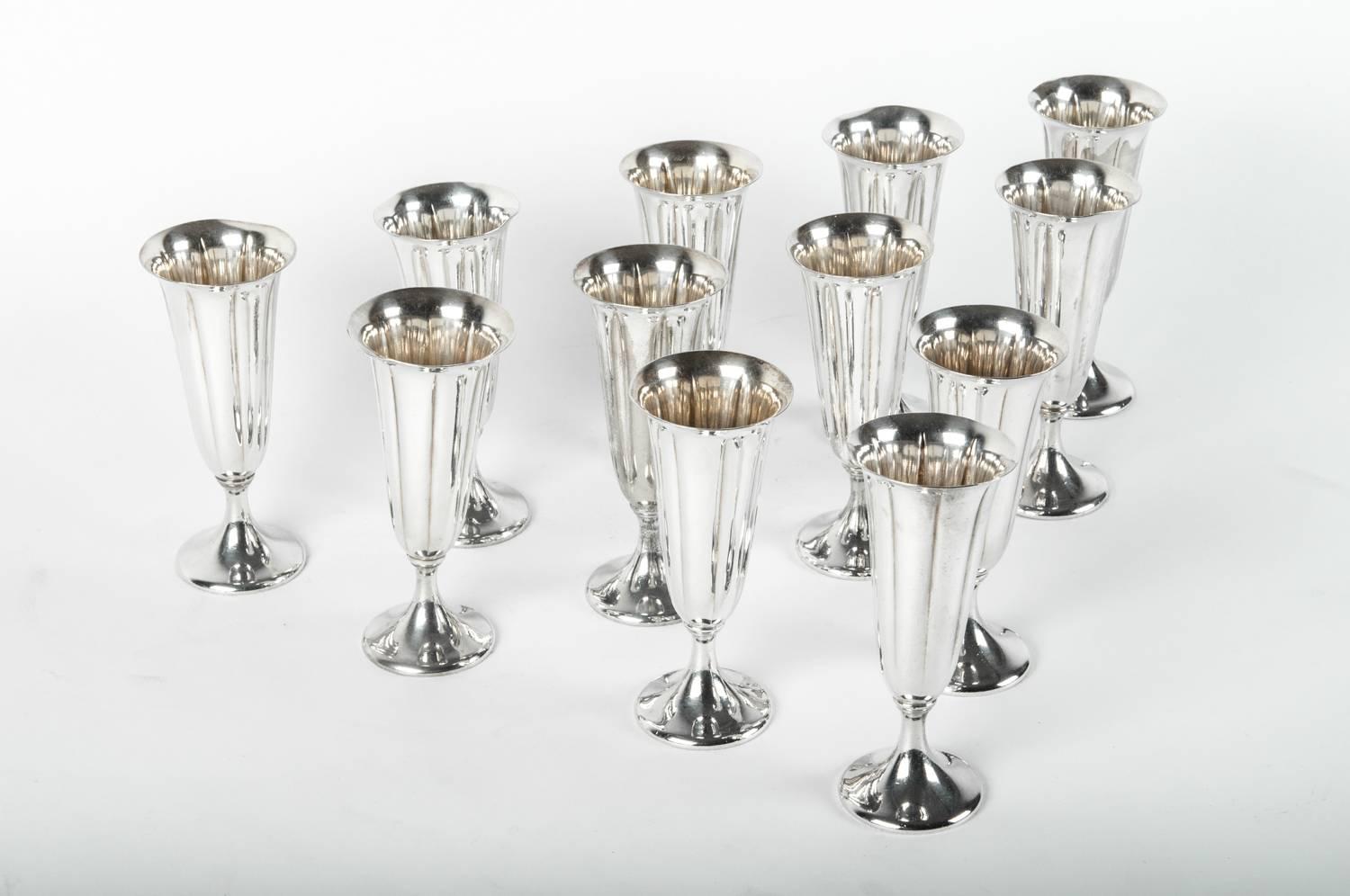 silver plated champagne goblets