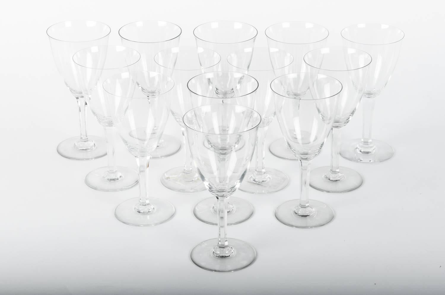Vintage Set of 12 Baccarat Wine or Water Glasses In Excellent Condition In Tarry Town, NY
