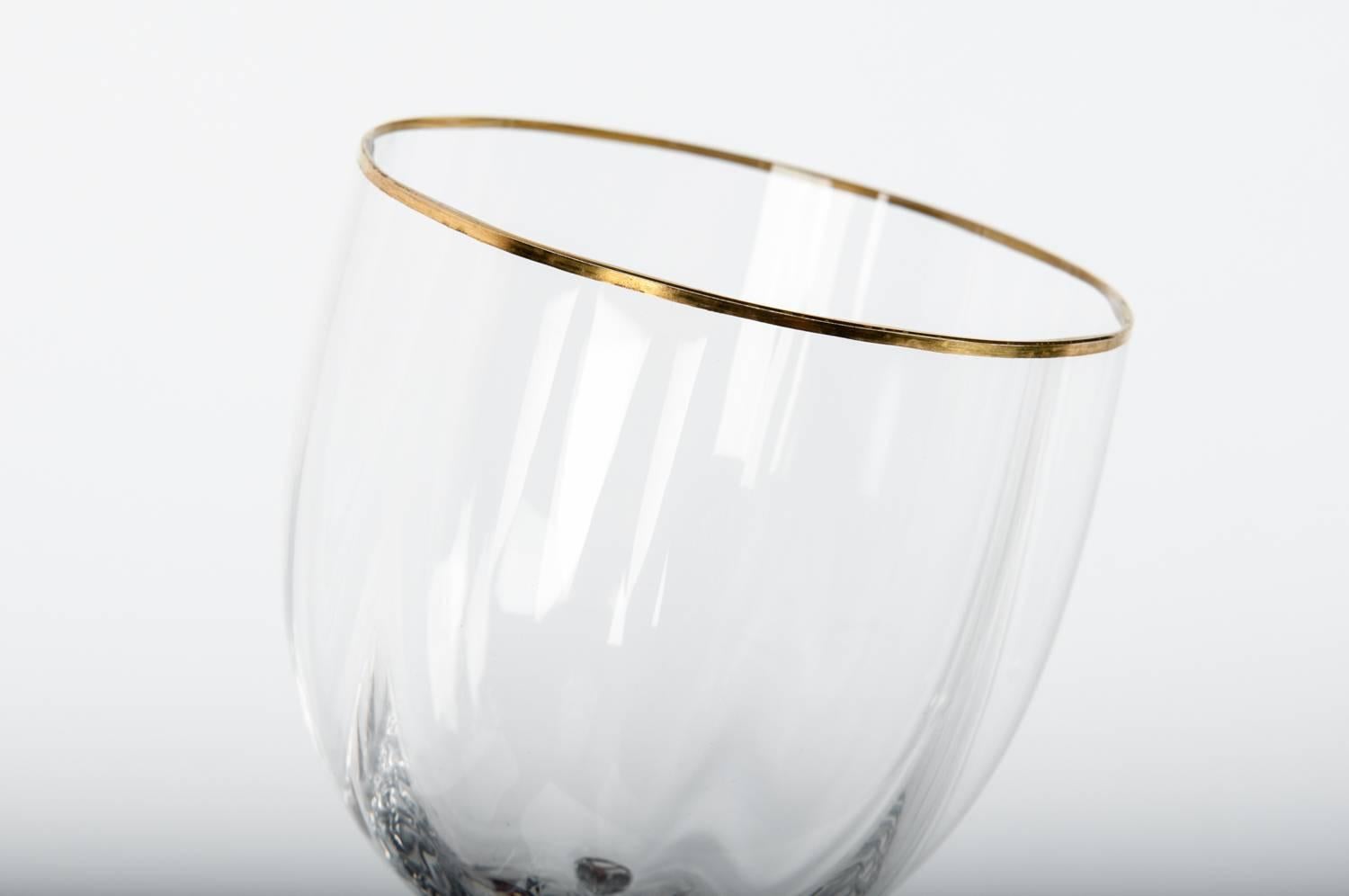 Crystal Vintage Baccarat Set of Seven Wine / Water Glasses