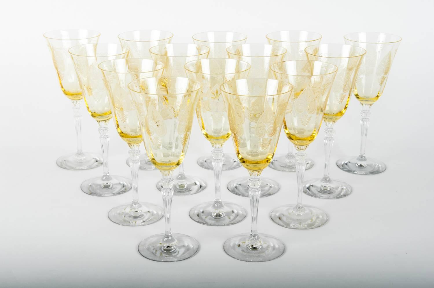 vintage yellow drinking glasses