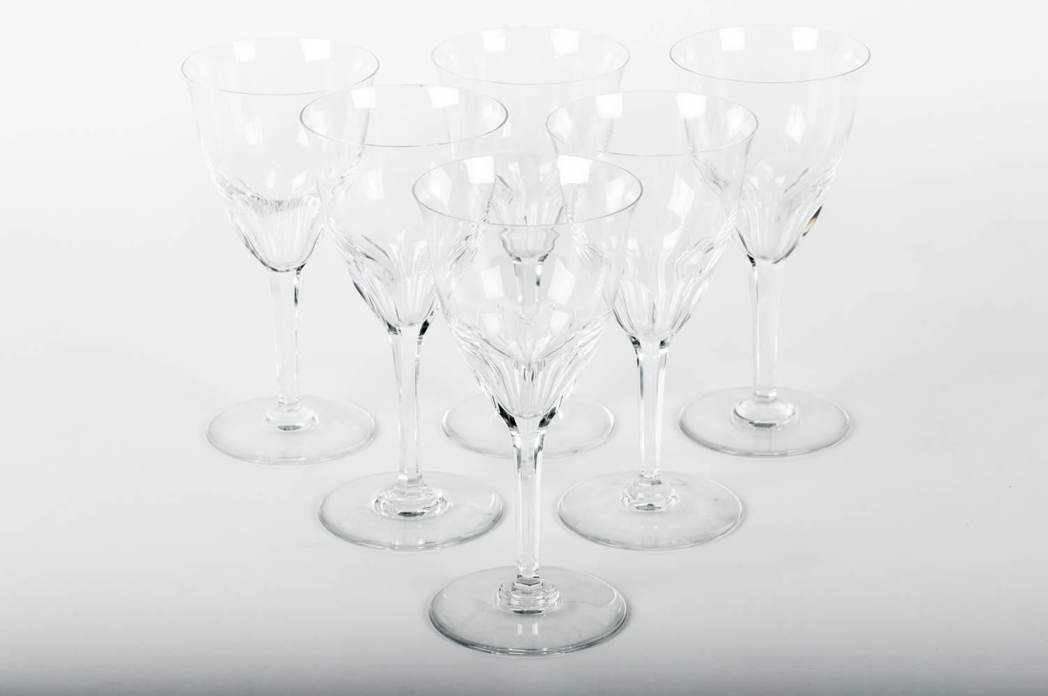 French Baccarat  Two Set of Six Wine Glasses .