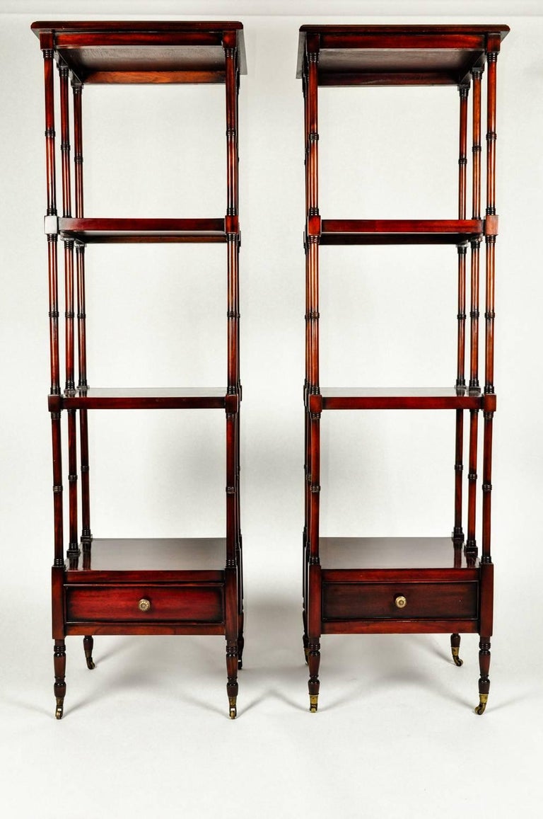 Vintage Pair of Solid Mahogany Wood Display Etageres / Shelves . For Sale at 1stDibs