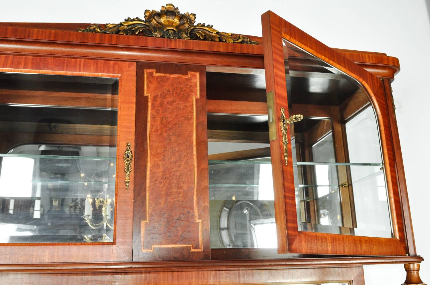European Antique Sandwood Mahogany Hutch or Cabinet