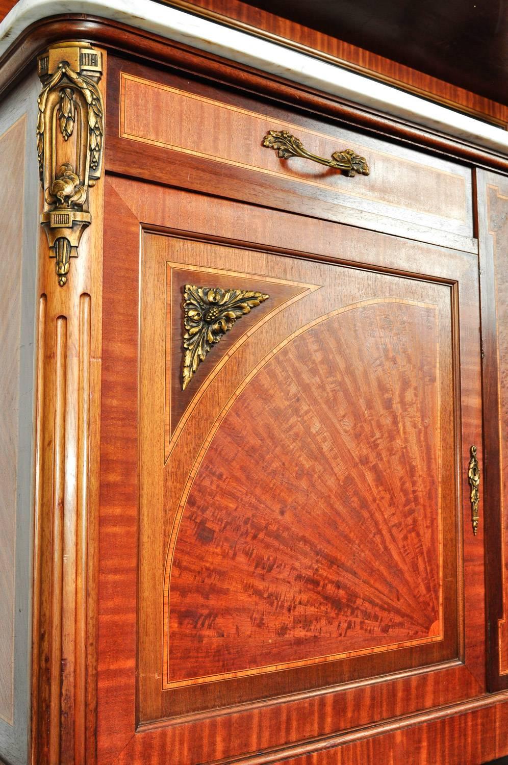 Antique Sandwood Mahogany Hutch or Cabinet 4
