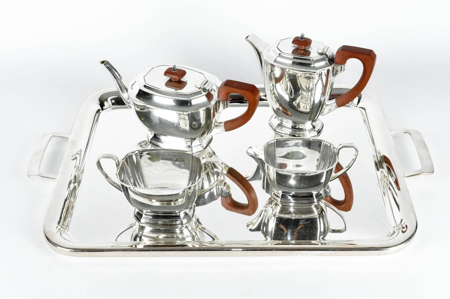 English Art Deco Silver Plate Tea or Coffee Service 5