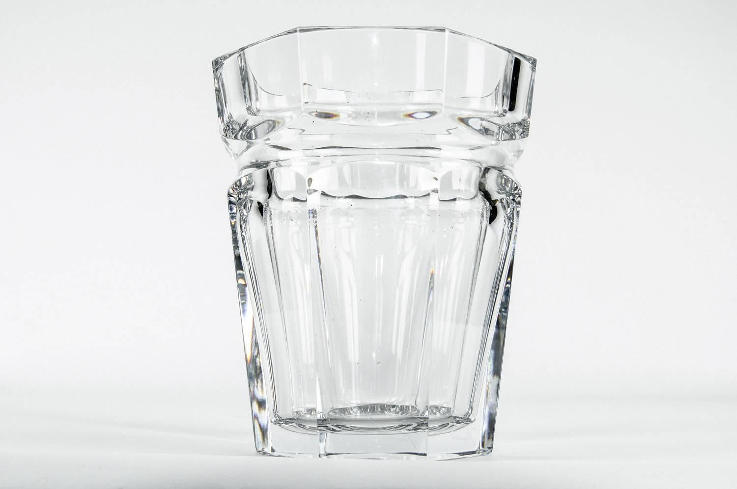 Tall Baccarat Crystal Art Deco Style Ice Bucket 2