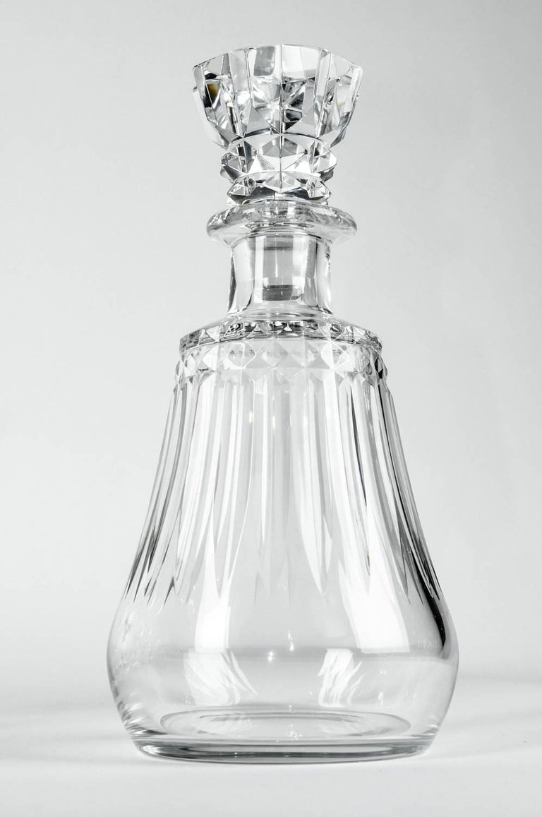 Vintage Baccarat Crystal Eight Pieces Decanter Set For Sale at 1stDibs