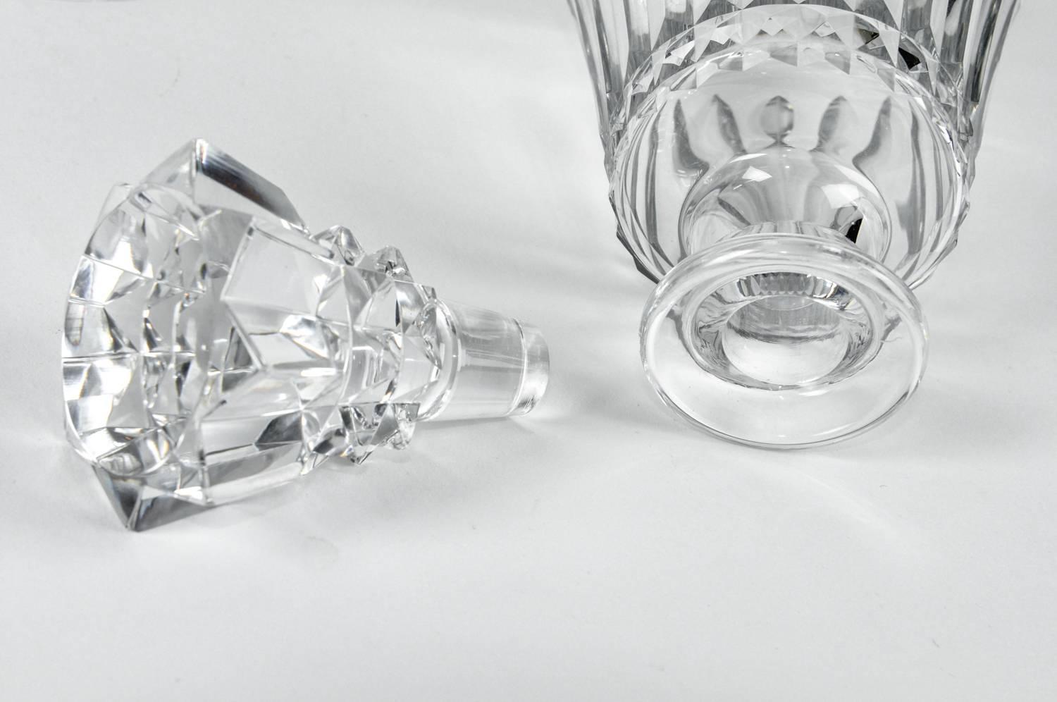Vintage Baccarat Crystal Eight Pieces Decanter Set In Excellent Condition In Tarry Town, NY