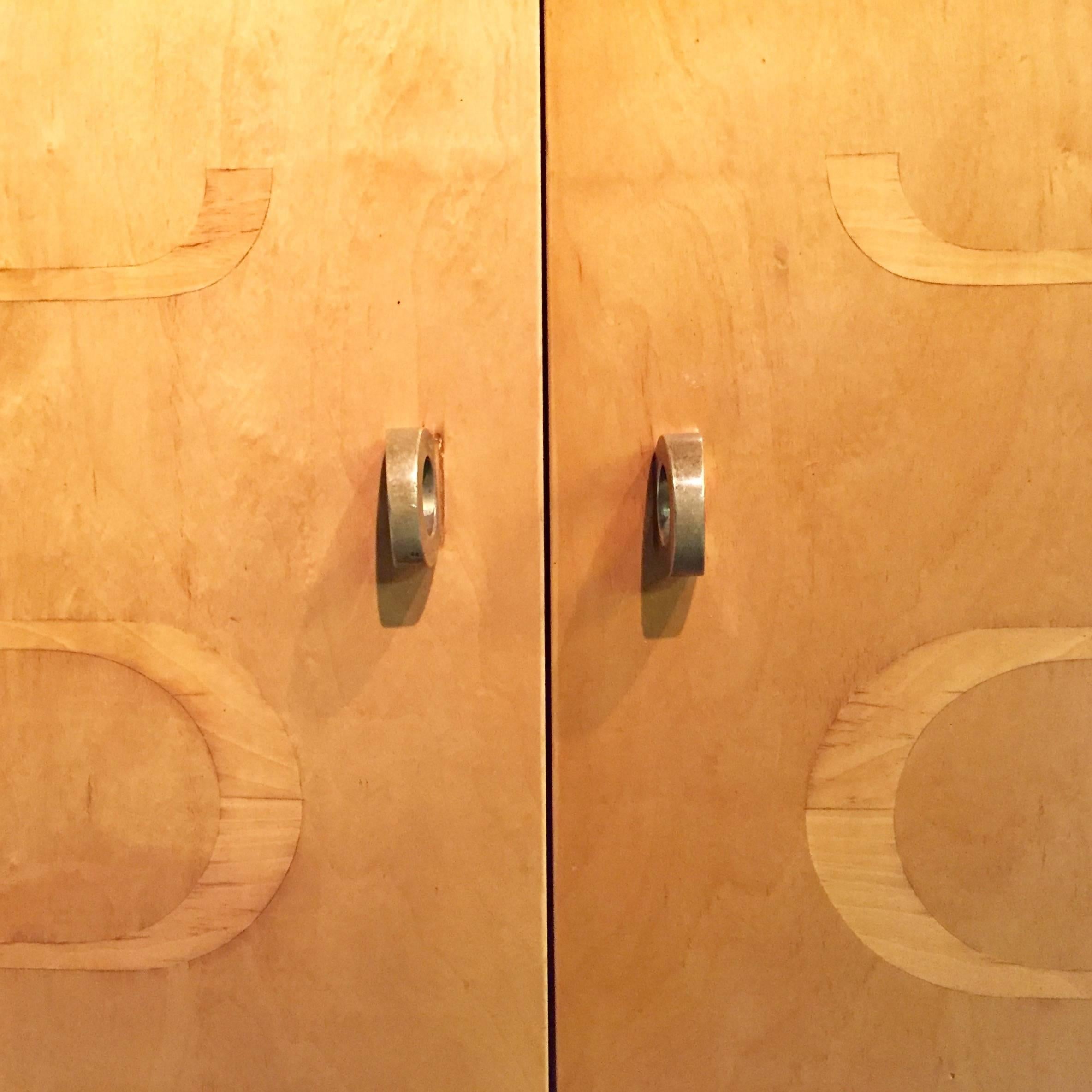 Mid-20th Century Elegant Edmond Spence Cabinet with Inlaid Doors