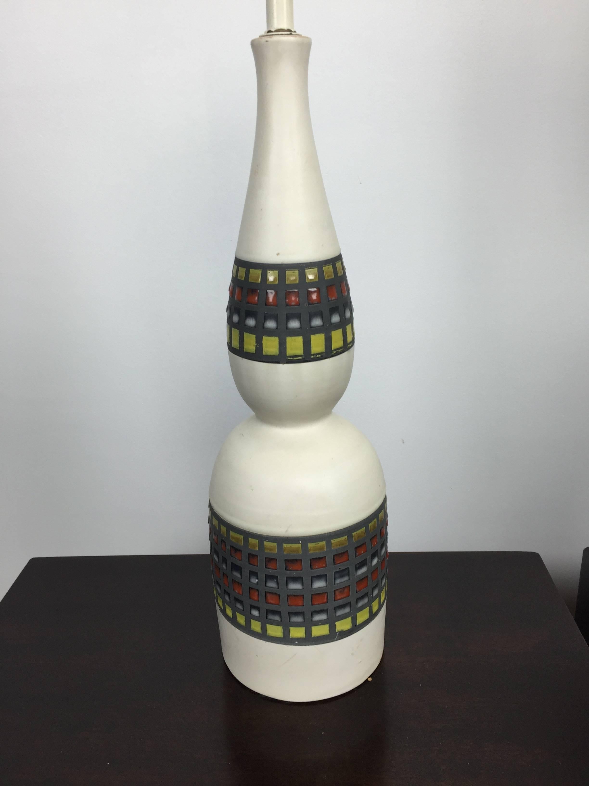 Glazed Pair of Bitossi Ceramic Table Lamps 