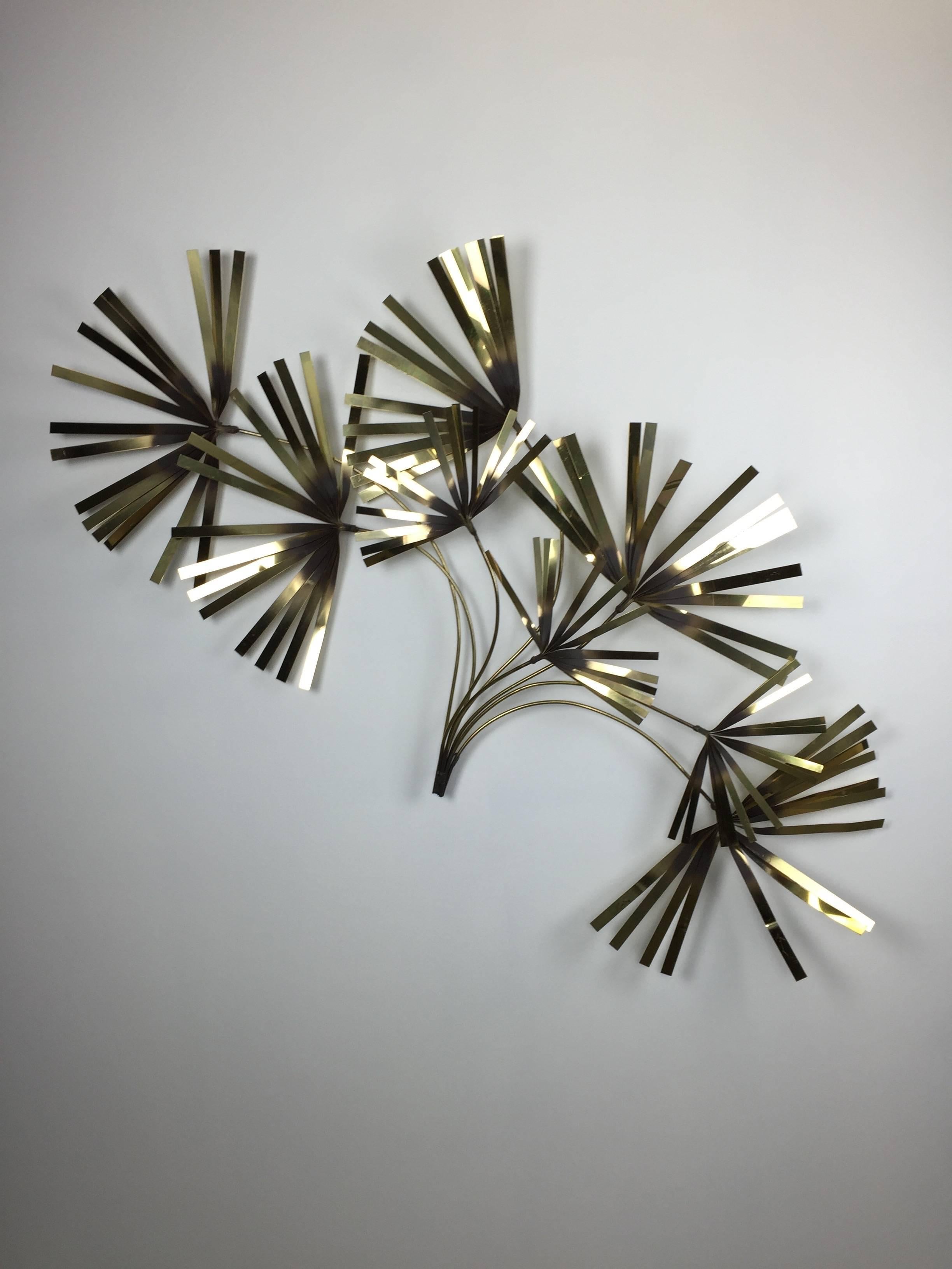 American Huge Brass Curtis Jere Palm Fronds