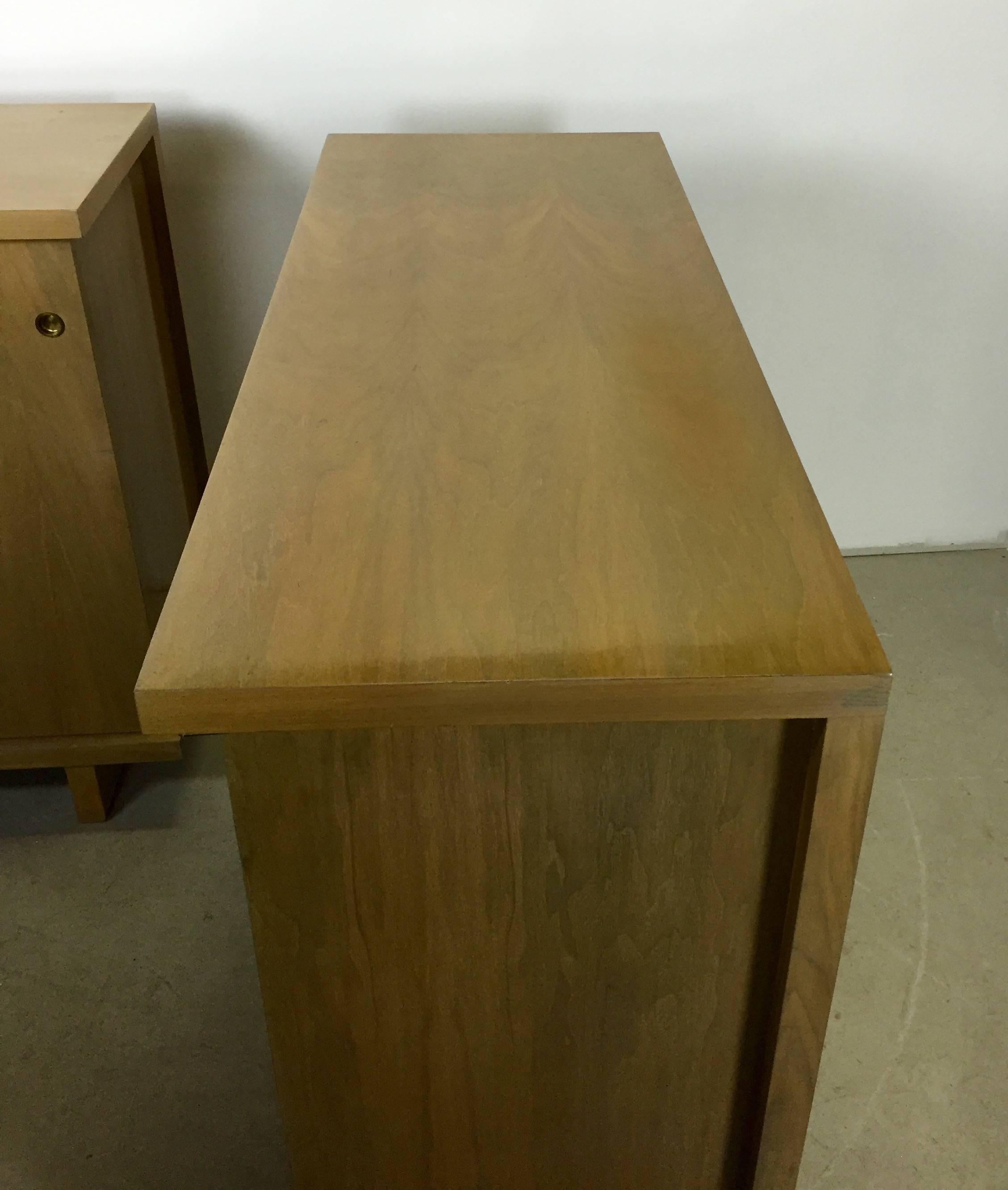 American Large Pair of Matching Chests in Bleached Walnut