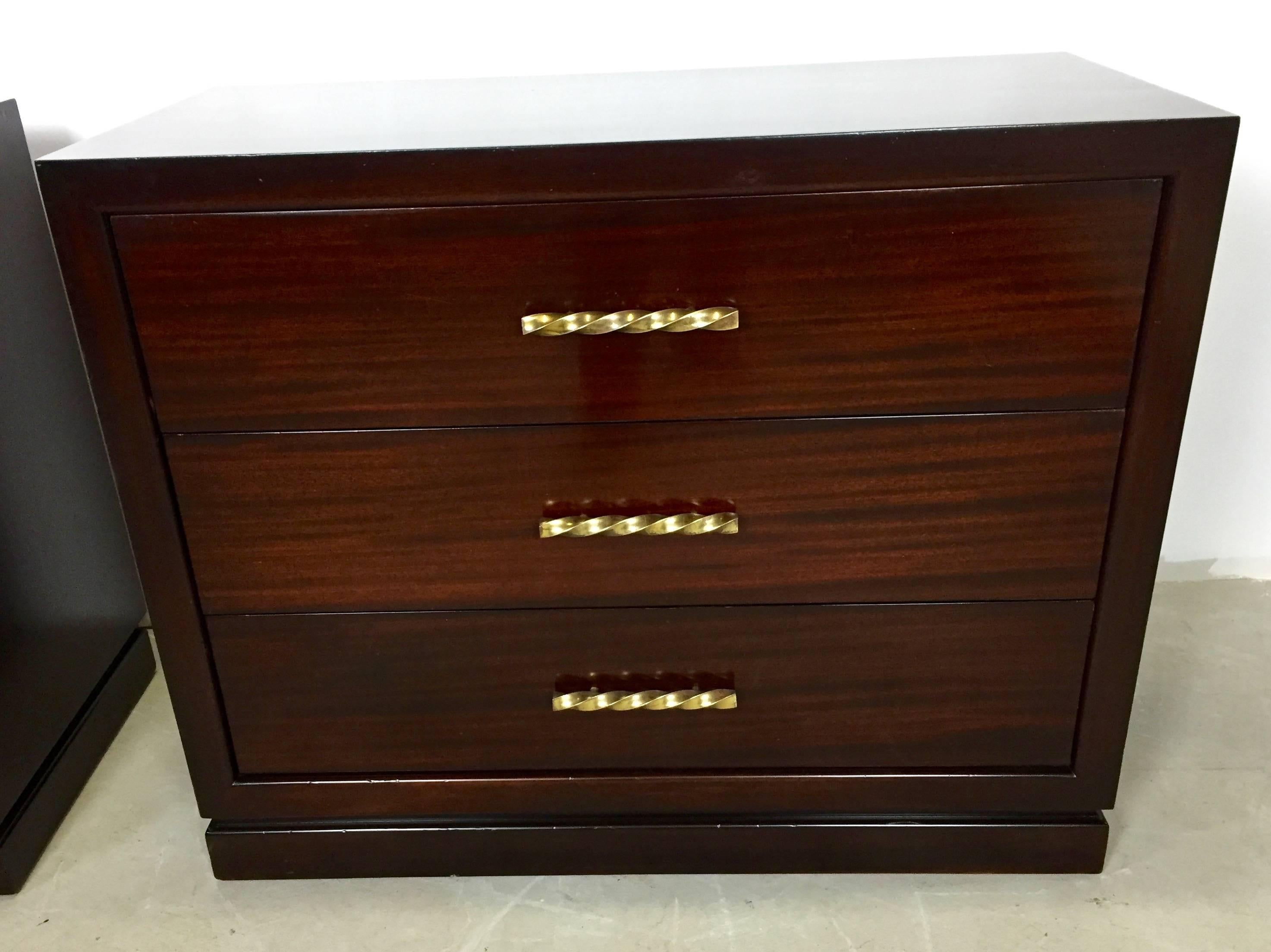 Mid-20th Century Pair of Custom-Made 1950s Mahogany Chests