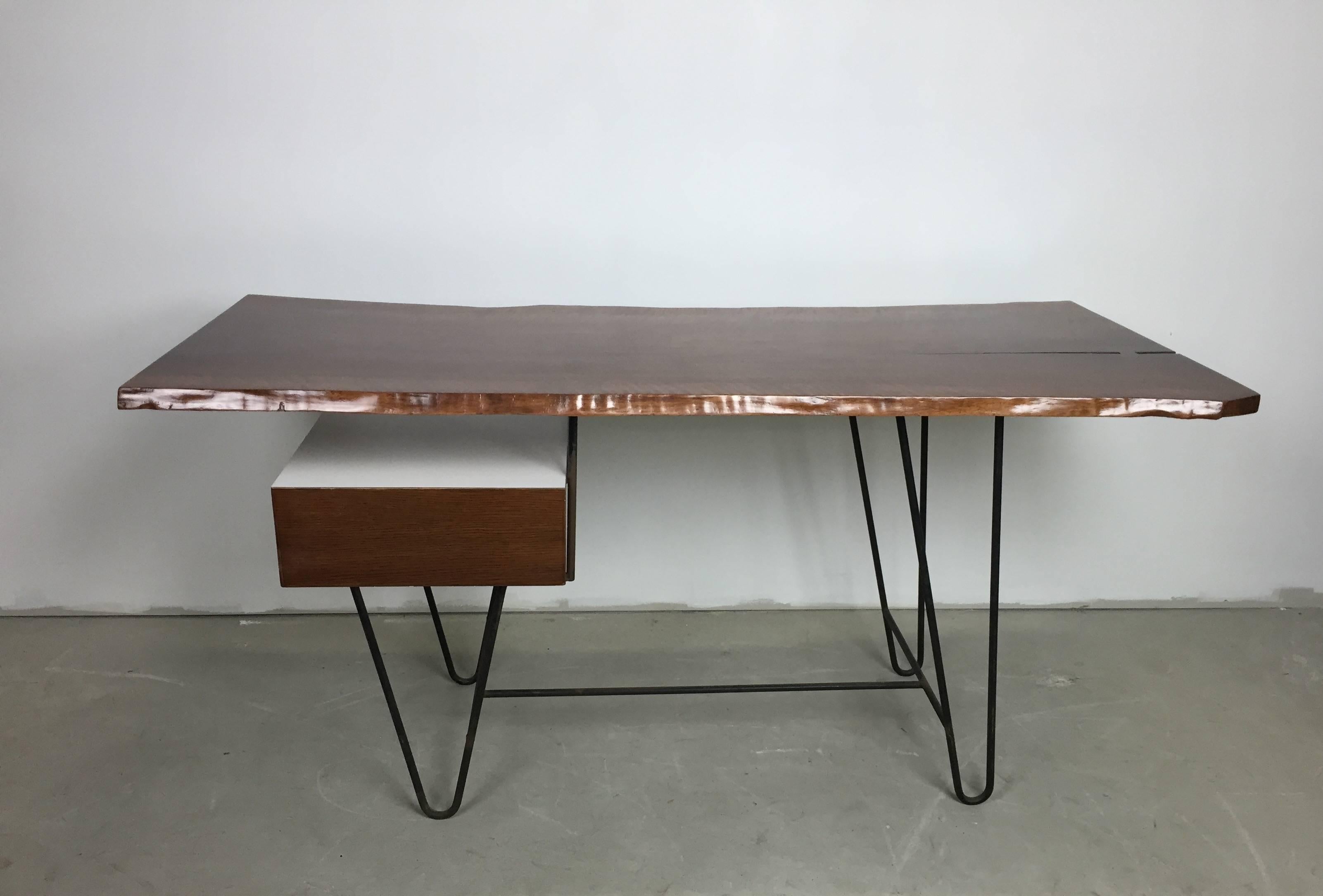 hairpin desk with drawers
