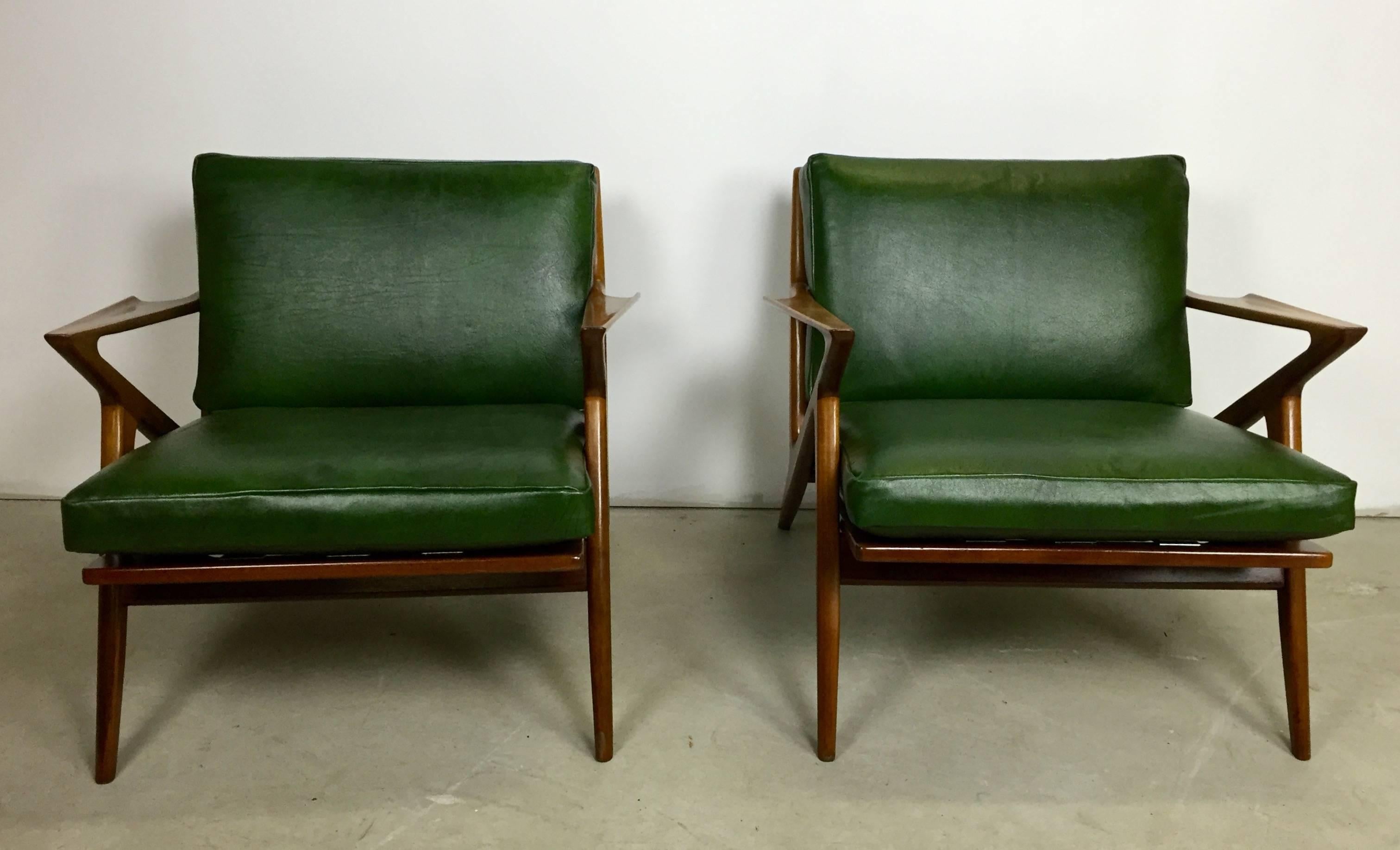 Danish Original Pair of Poul Jensen Z Chairs for Selig