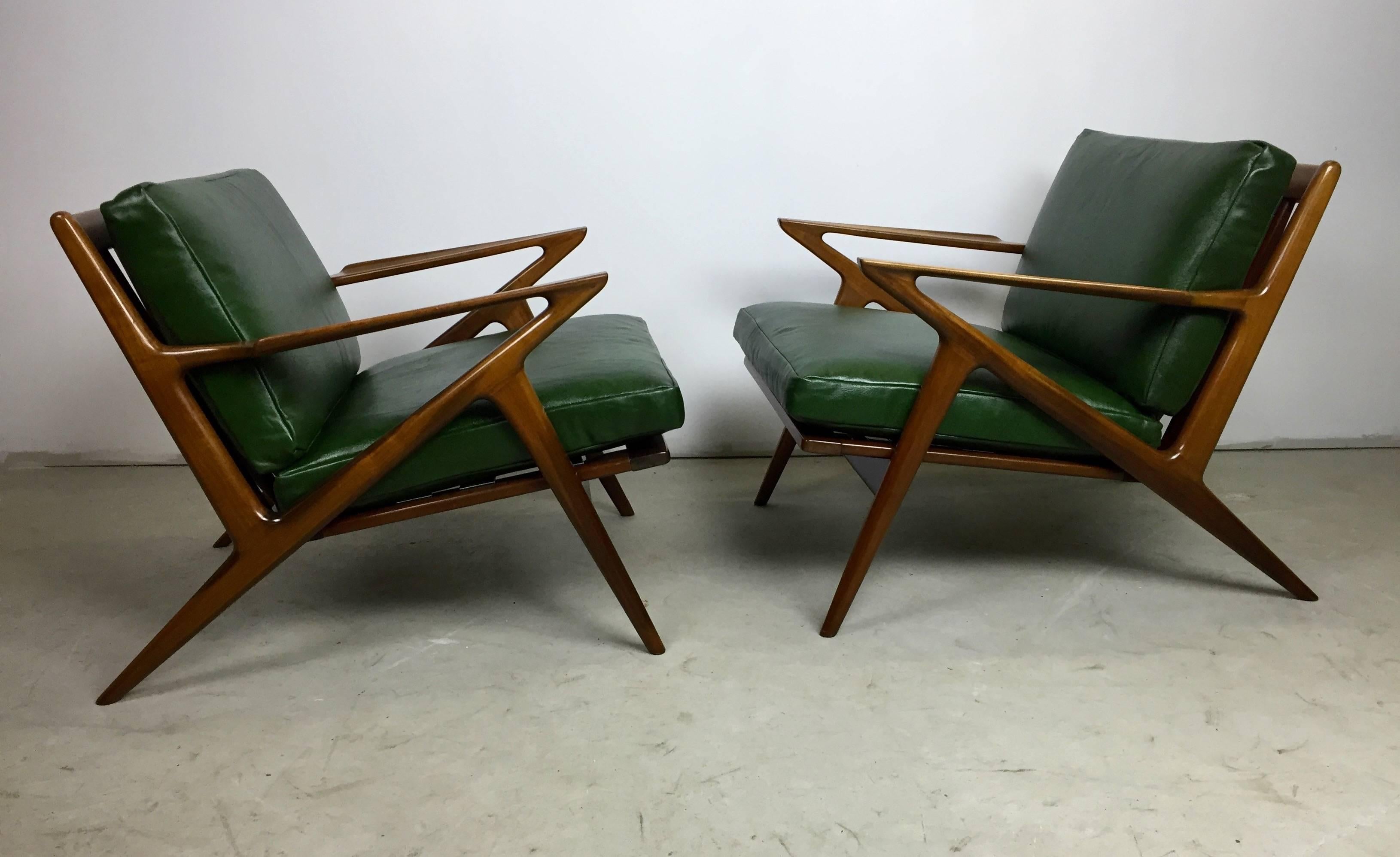 Mid-20th Century Original Pair of Poul Jensen Z Chairs for Selig