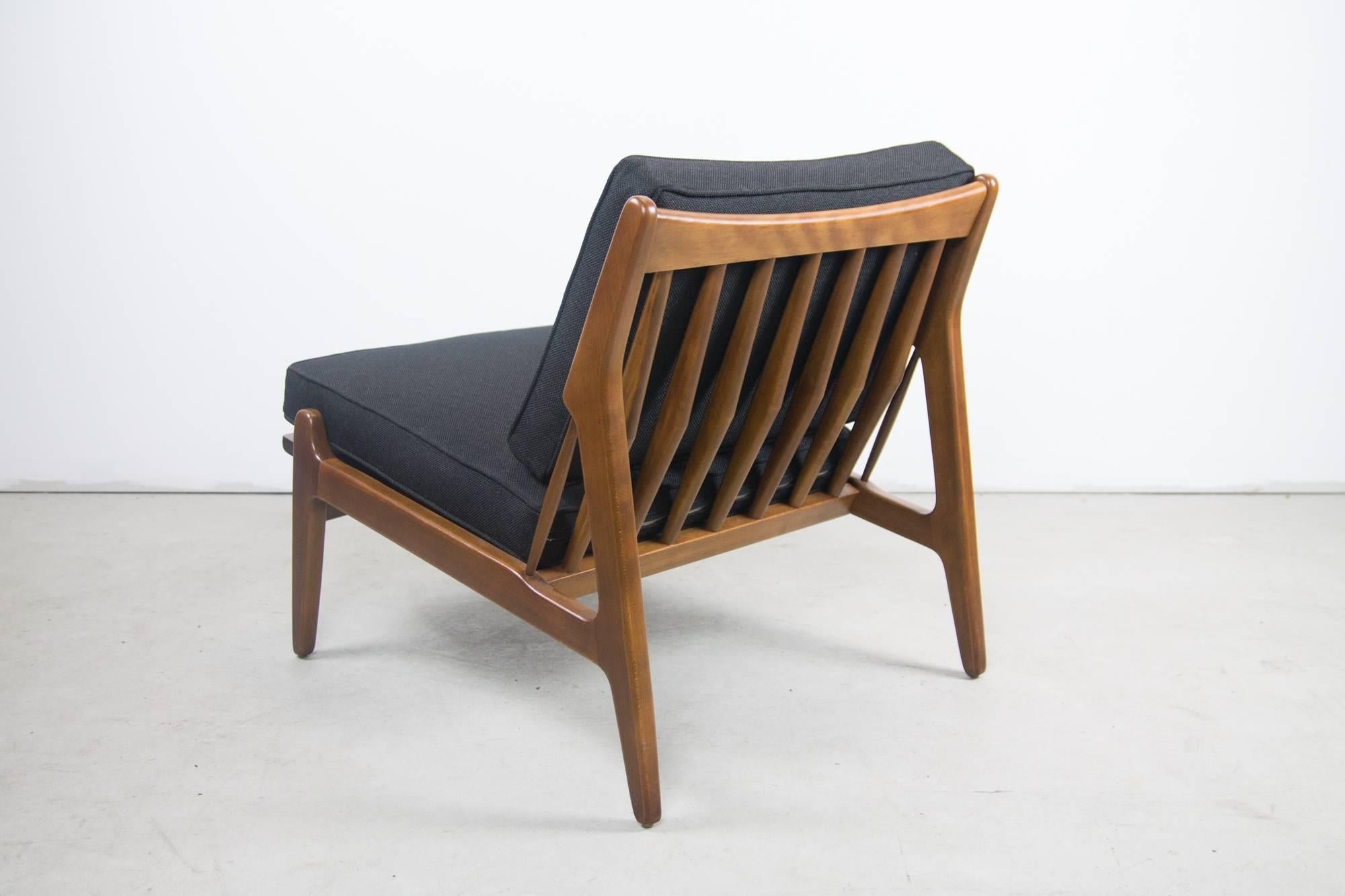 Scandinavian Modern Rare Ib Kodod Larsen  Slipper Chair For Sale
