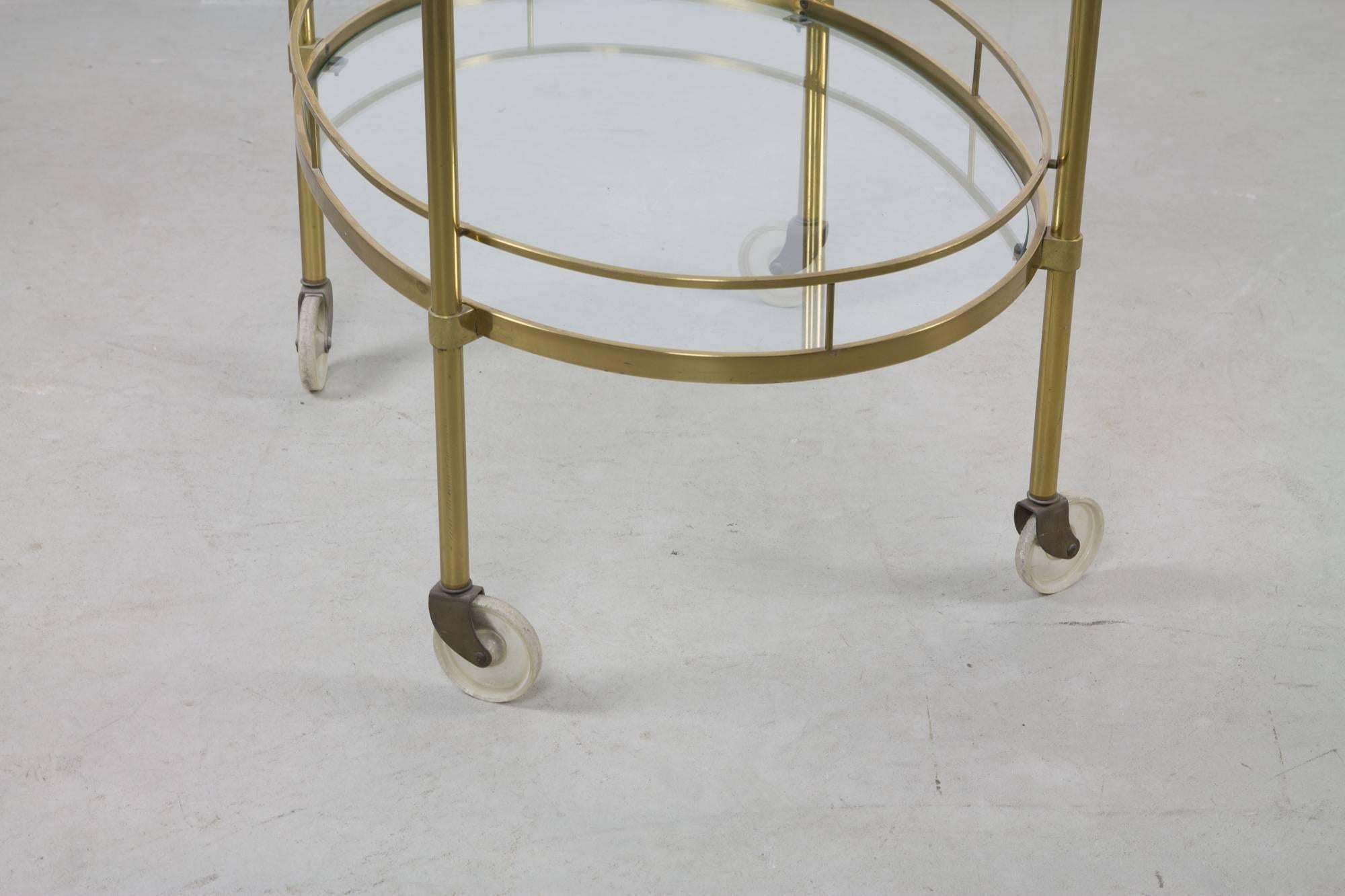 Art Deco Solid Brass Tea Trolley Attributed to Maxwell Phillips