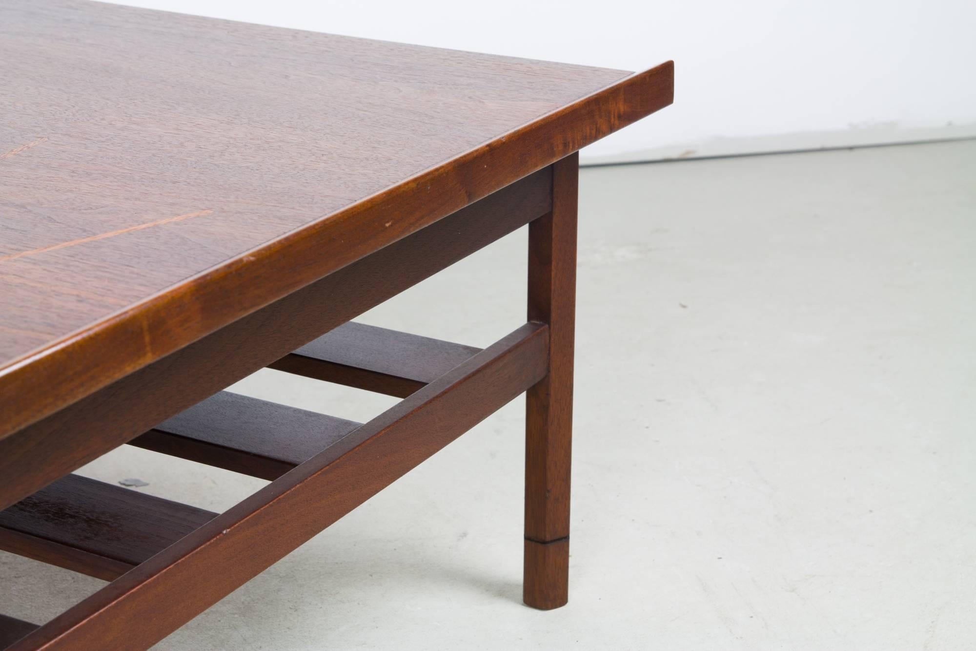 American Floating Two-Tier Walnut Coffee Table