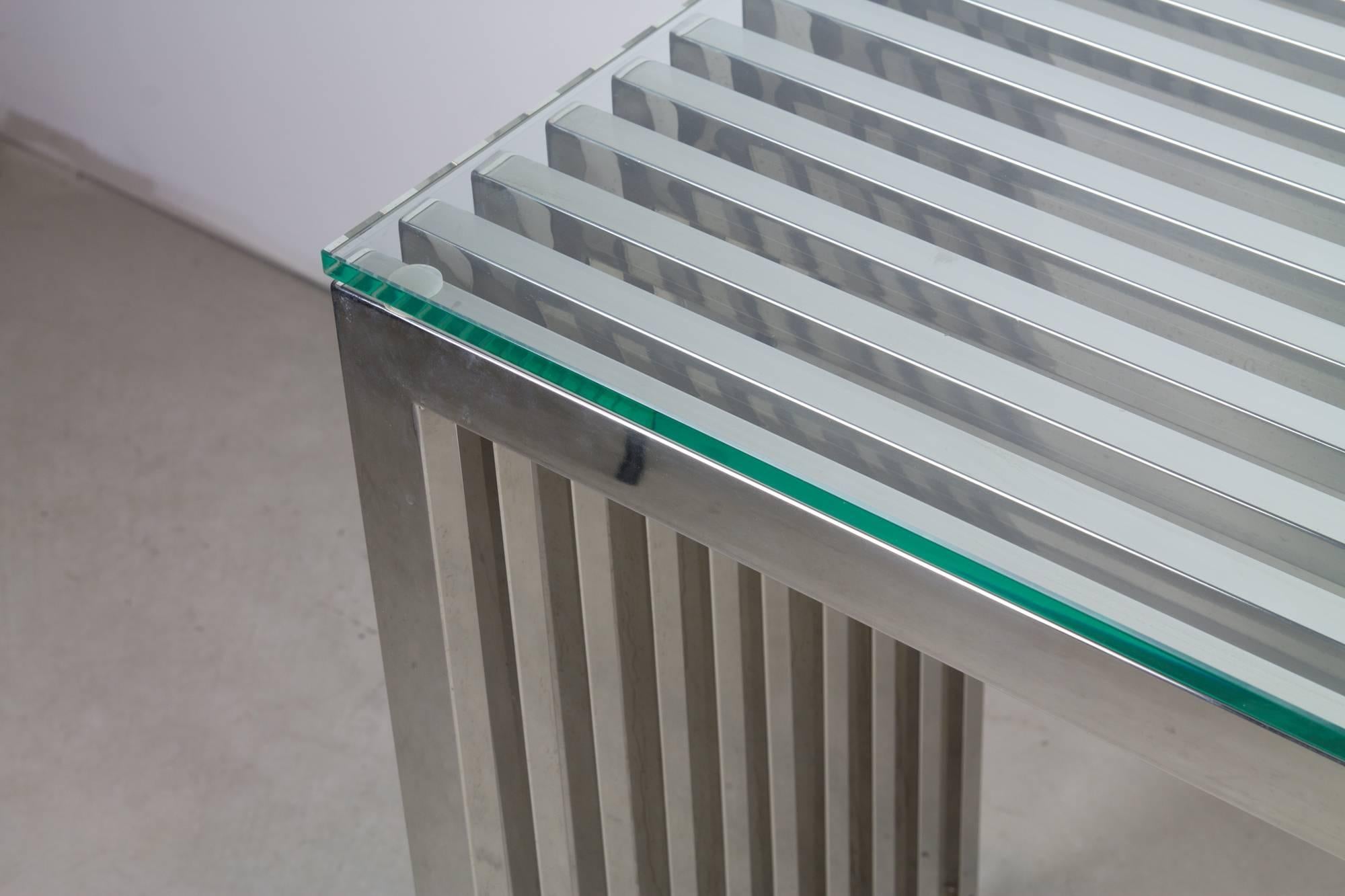 slatted console table
