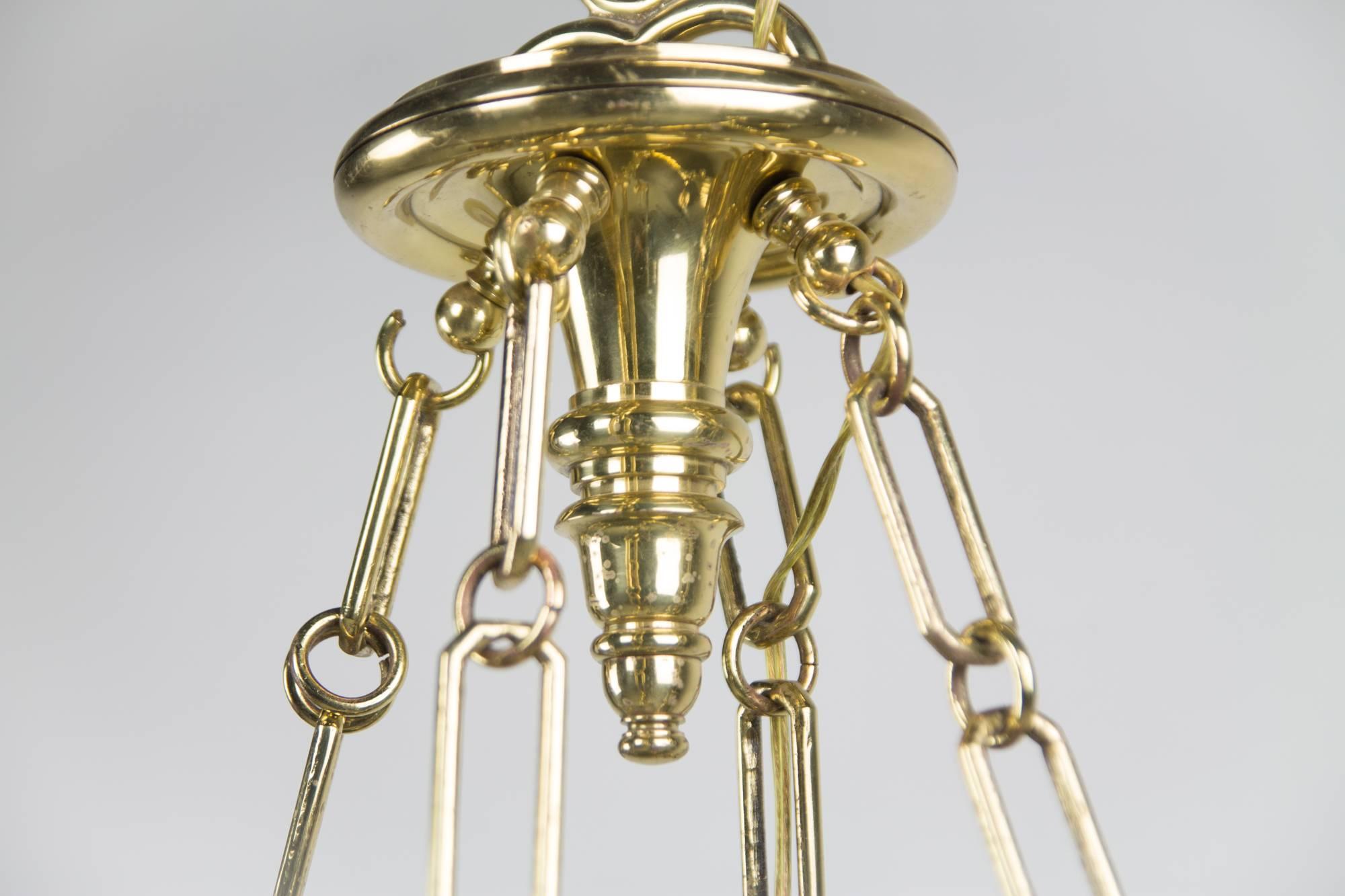 Eight-Light Solid Brass Chandelier by Chapman 4