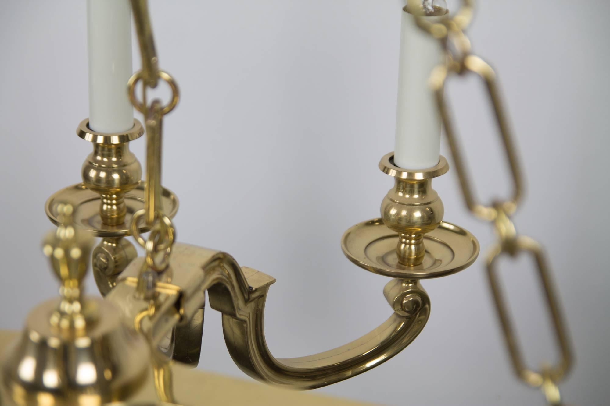 Eight-Light Solid Brass Chandelier by Chapman 2