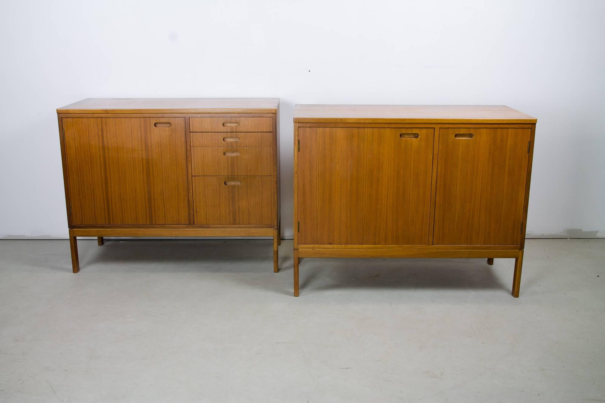Mid-Century Modern Pair of Cabinets with Detachable Floating Desk