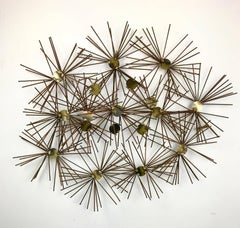 Mixed Metal Wall Sculpture Signed Greenberg, 1968
