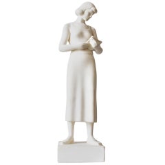 Maurice Glickman Sculpture of Woman with Book