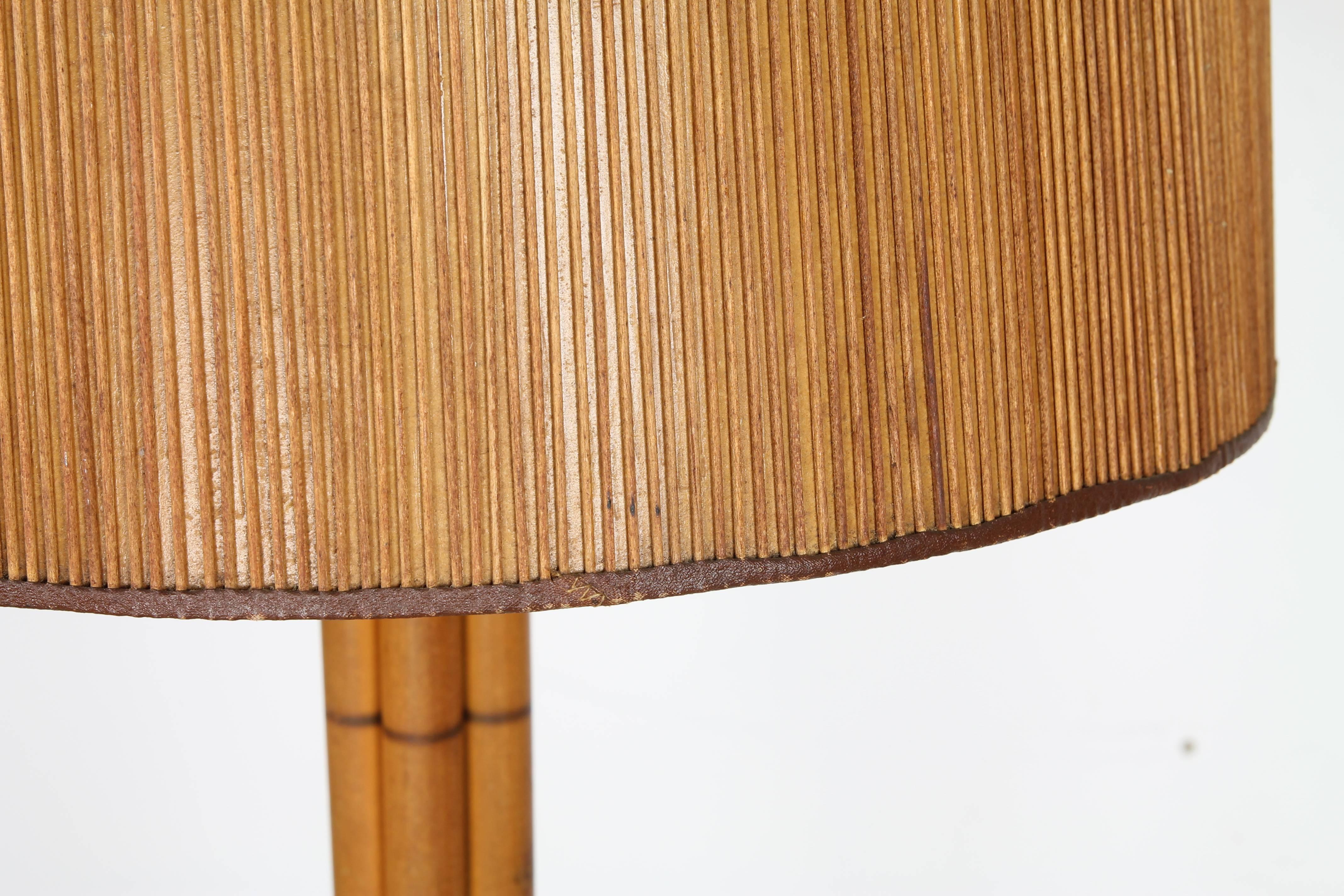 Mid-20th Century Bamboo Floor Lamp in the Manner of Paul Frankl