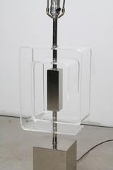 Chrome and Lucite Spiral Table Lamp by Laurel