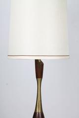 Tony Paul Brass and Walnut Table Lamp