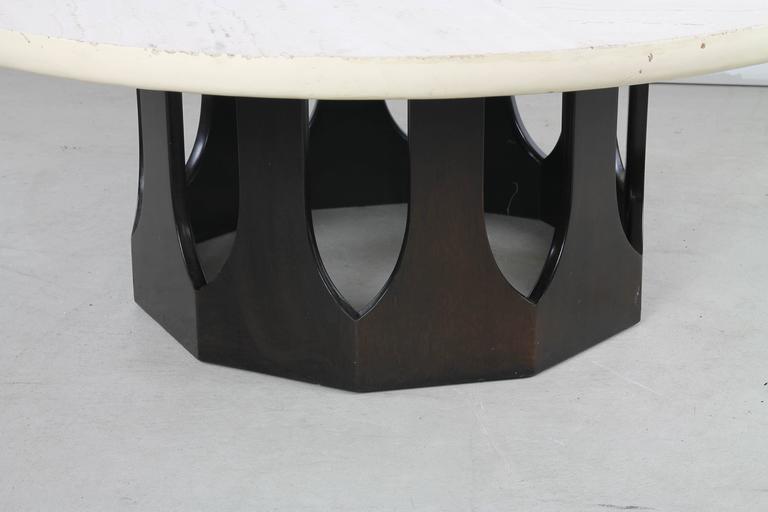 Travertine Gothic Base Coffee Table By Harvey Probber At