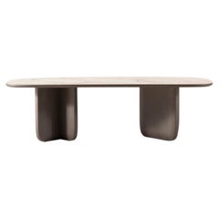 Mesa de Comedor ALO de 102'' con Juego de 6 Sillas, Porcelana de Mármol Calacatta Viola