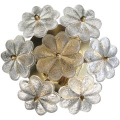 Petite applique lumineuse en verre floral Ernst Palme