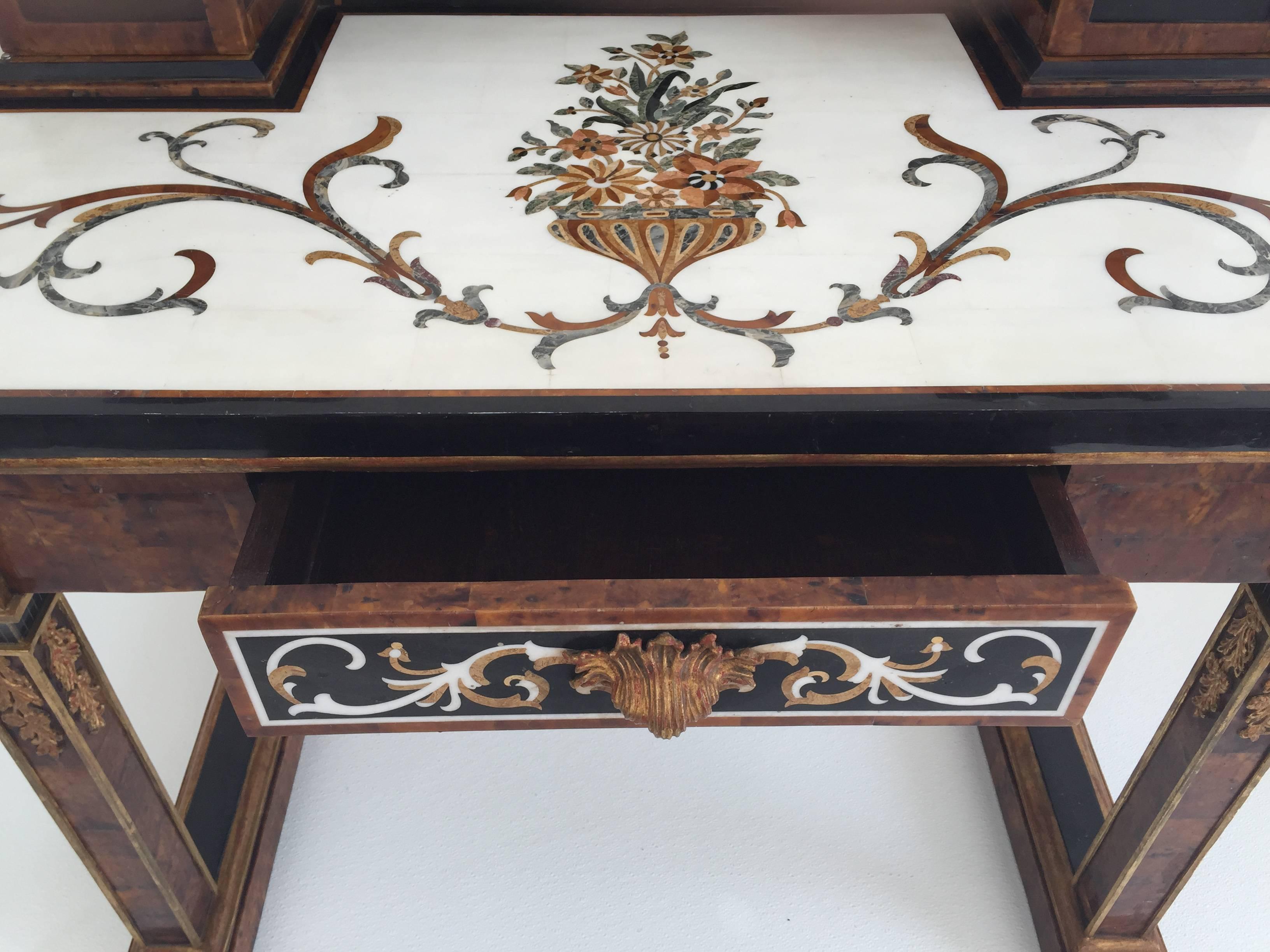 Tessellated Stone Desk or Console Table Attributed to Maitland-Smith 2