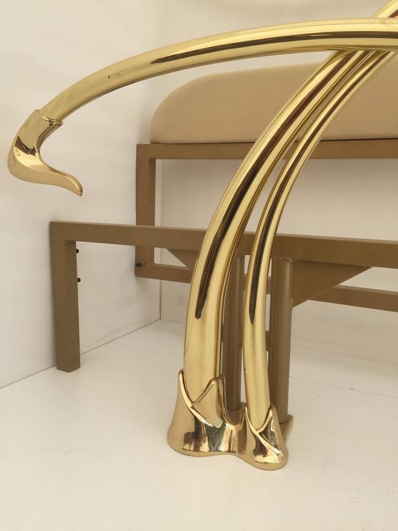 Swan Motif Art Nouveau Style Brass KingSize Bed For Sale at 1stdibs